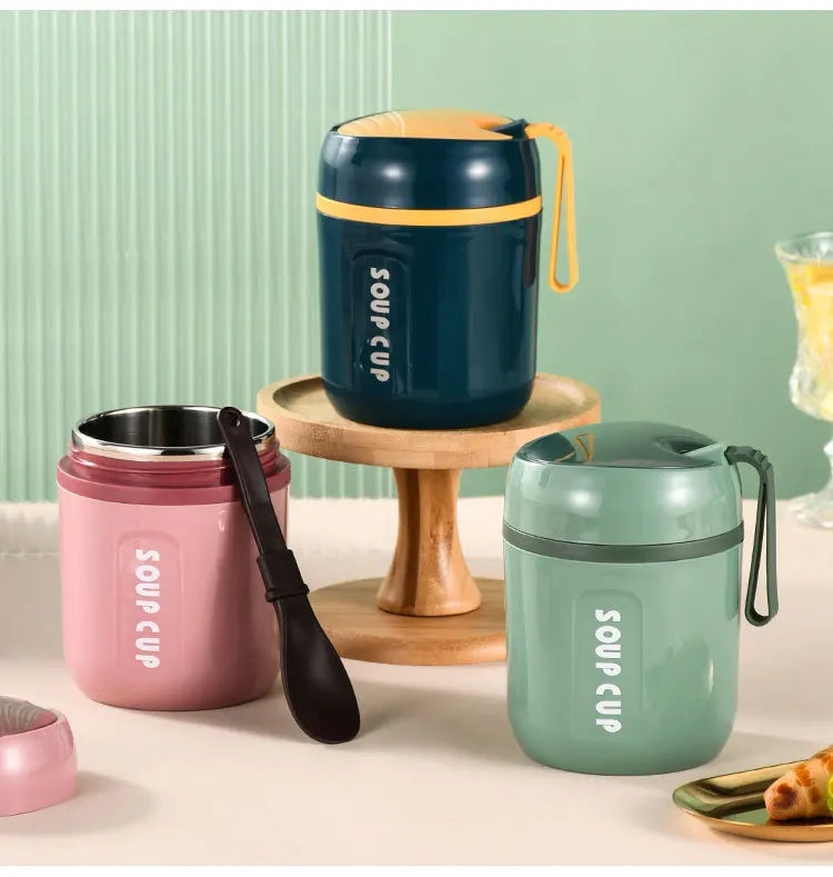 Thermische Edelstahl Lunchbox - Doppelwandig isoliert für Büro & Schule