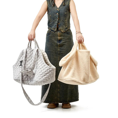 Haustier-Handtasche Katzen - Gesteppte Schultertasche für Herbst & Winter