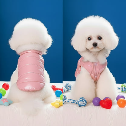 Warmer Wintermantel für kleine Hunde – winddicht, weich & mit Fellkragen