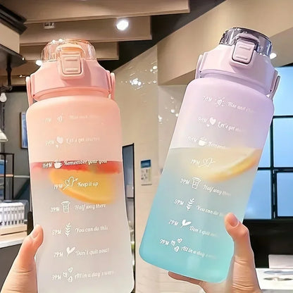 2L Sport-Trinkflasche mit Zeitmarkierung – XXL Wasserflasche für Fitness & Outdoor
