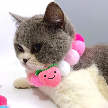 Haustier-Halstuch mit Pompons - Niedliches Halsband für Hunde & Katzen