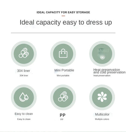 Thermische Edelstahl Lunchbox - Doppelwandig isoliert für Büro & Schule