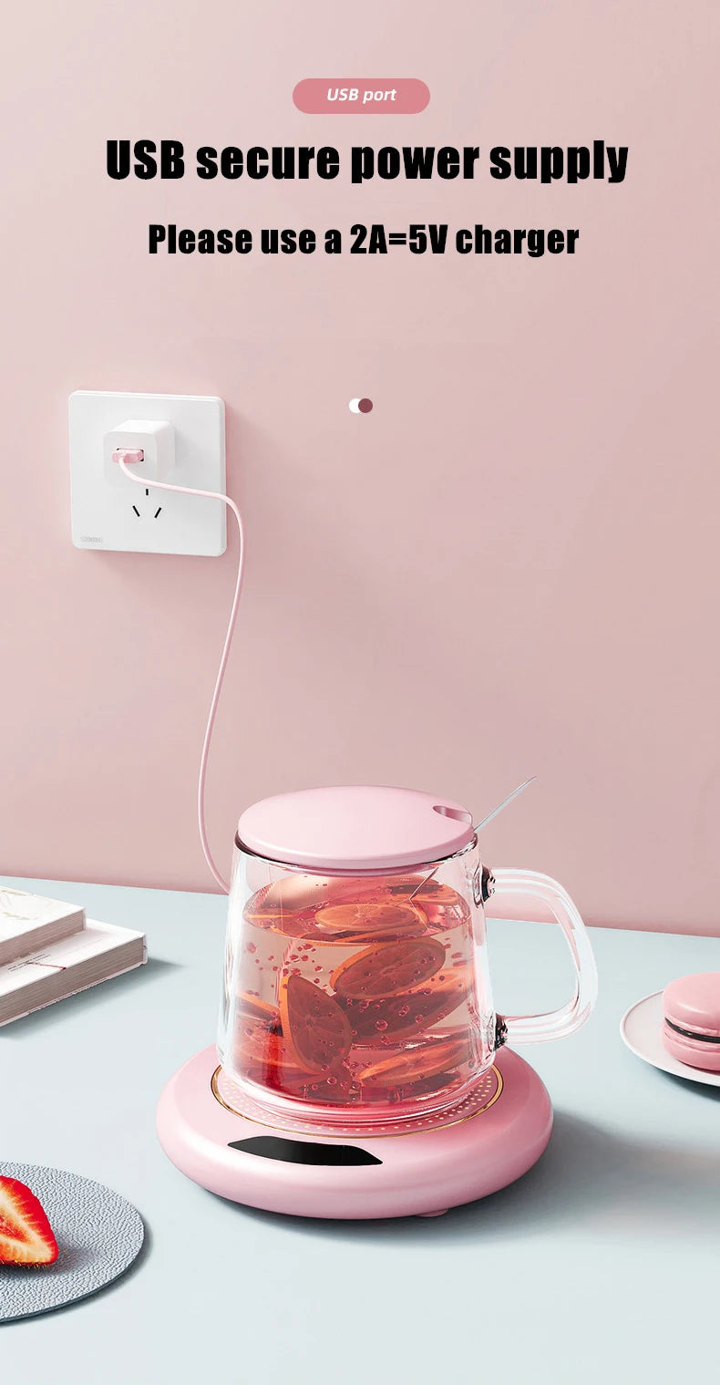 Calentador de tazas USB - Mantiene las bebidas a 55 °C - 3 configuraciones de temperatura
