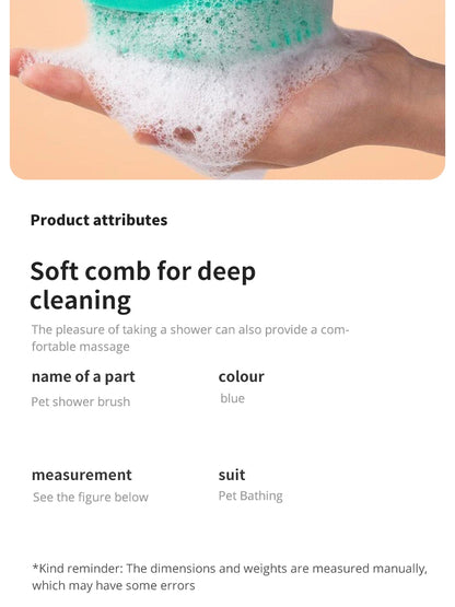 Haustierbadebürste aus Silikon – Sanfte Massagebürste für Hunde & Katzen mit Shampoo-Spender