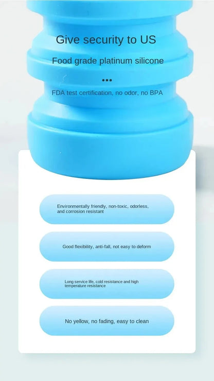 Faltbare Wasserflasche Silikon - BPA-frei & Tragbar für Outdoor & Wandern