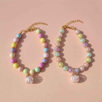 Buntes Perlen-Halsband für Hunde & Katzen – Handgefertigt, verstellbar & edles Design