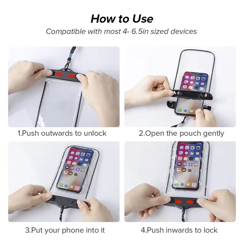 Wasserdichte Handyhülle mit Airbag – Schwimmen & Wassersport (iPhone/Samsung)