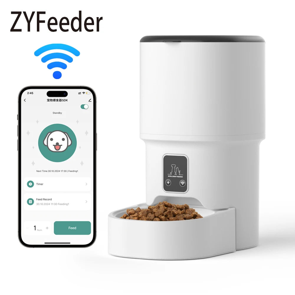 Automatischer Futterautomat 4L mit WIFI & Kamera - App-Steuerung für Katzen & Hunde