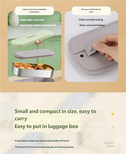 Elektrische Lunchbox Edelstahl - Warmhaltebox für Büro & Unterwegs