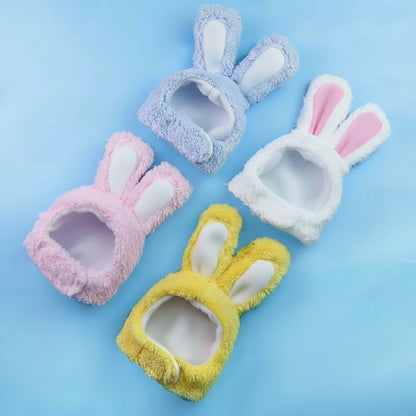 Katzen & kleine Hunde – Plüsch-Hasenohren Mütze, verstellbar