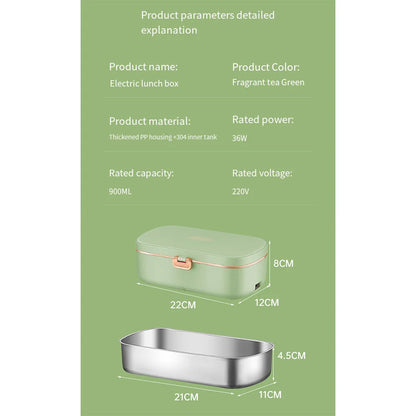 Elektrische Lunchbox - Warmhaltefunktion ohne Wasser | Edelstahl