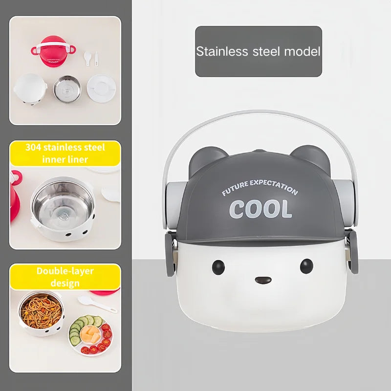 Edelstahl Lunchbox 304 - Auslaufsicher & Mikrowellengeeignet für Schule