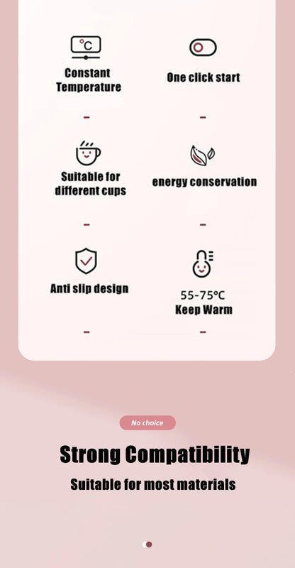 Calentador de tazas USB - Mantiene las bebidas a 55 °C - 3 configuraciones de temperatura
