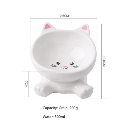 Erhöhter Katzen-Keramiknapf – ergonomischer Futternapf für Katzen & kleine Hunde