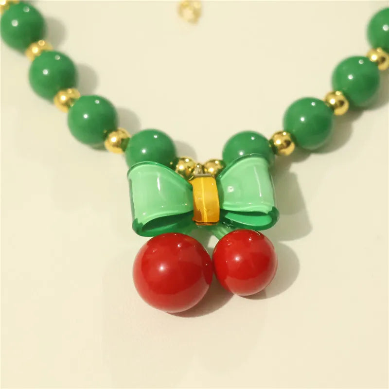 Perlen-Halsband für Haustiere – Handgefertigt, Kirsch-Design für Hunde & Katzen