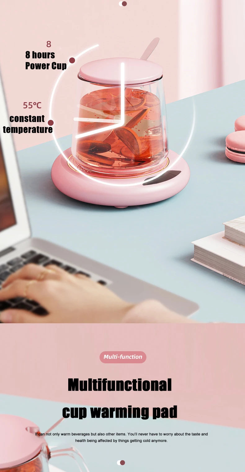 Calentador de tazas USB - Mantiene las bebidas a 55 °C - 3 configuraciones de temperatura
