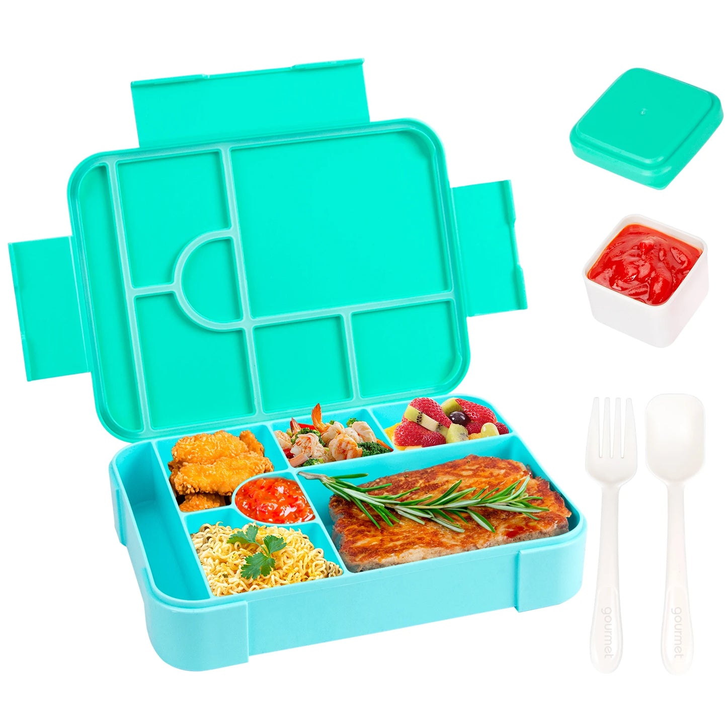 Bento Lunchbox 1330ml - Auslaufsicher mit Fächern für Büro & Schule