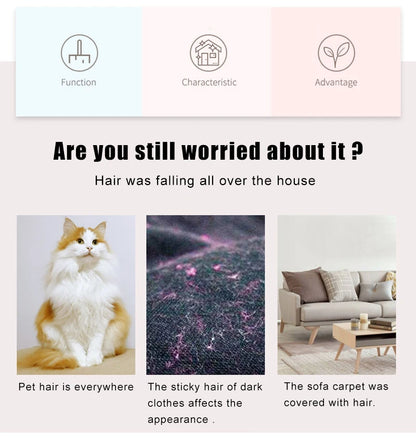 2-in-1 Pet Hair Remover Lint Roller - Reusable &amp; Self-Cleaning for Clothes &amp; Furniture