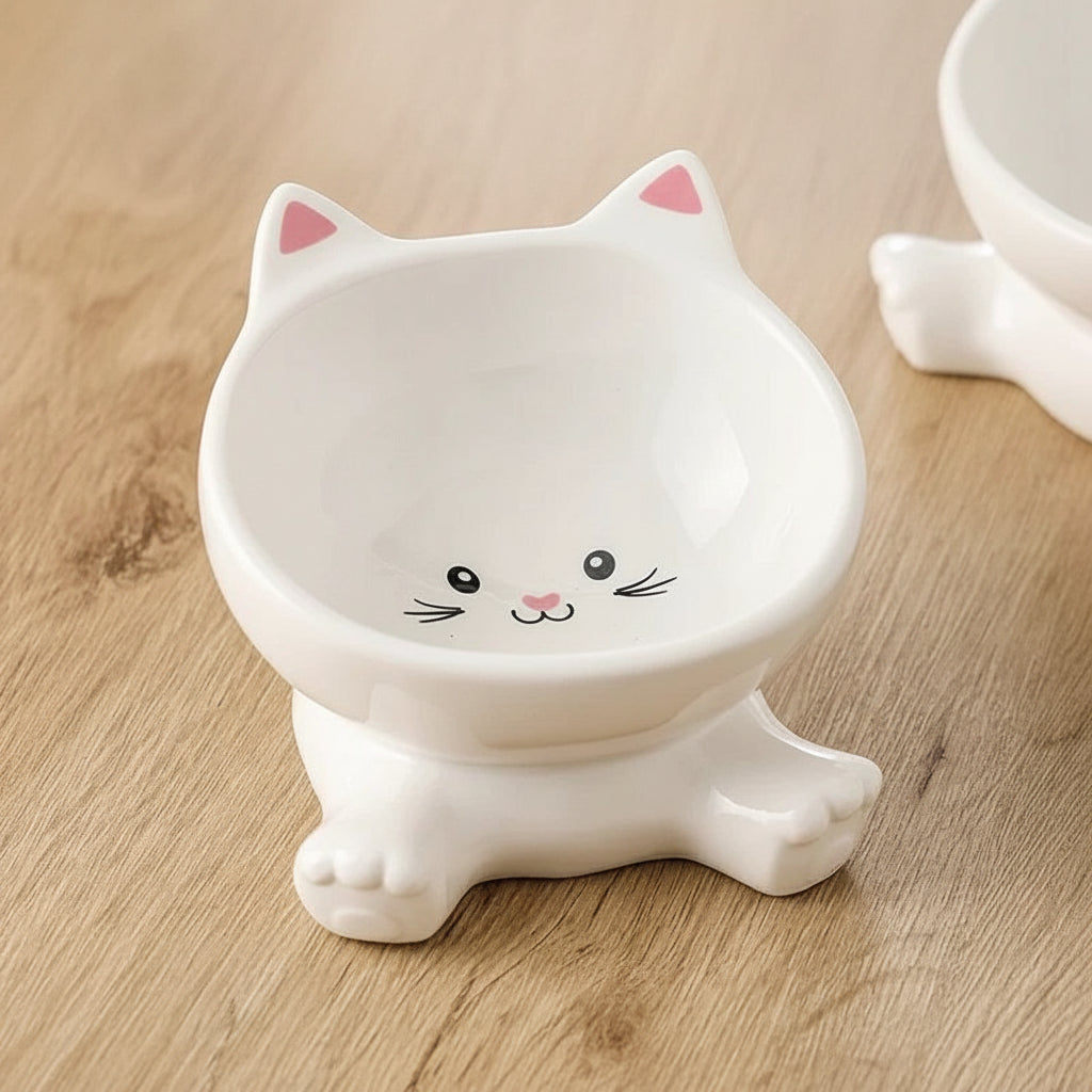 Erhöhter Katzen-Keramiknapf – ergonomischer Futternapf für Katzen & kleine Hunde