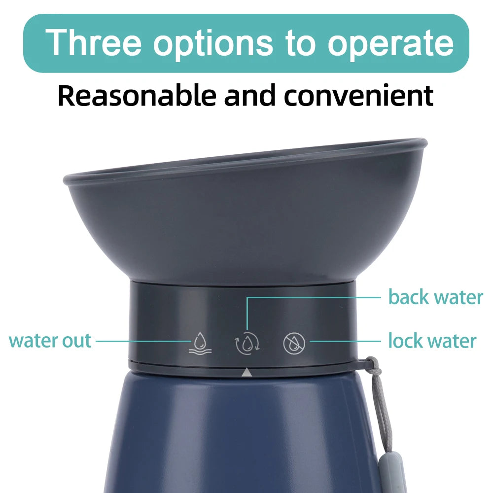 600ml Hunde-Trinkflasche für unterwegs – Tragbarer Reisenapf für Hunde & Katzen