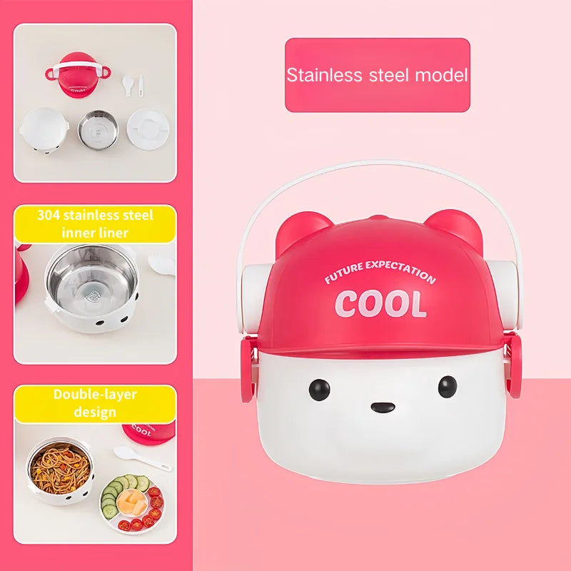 Edelstahl Lunchbox 304 - Auslaufsicher & Mikrowellengeeignet für Schule