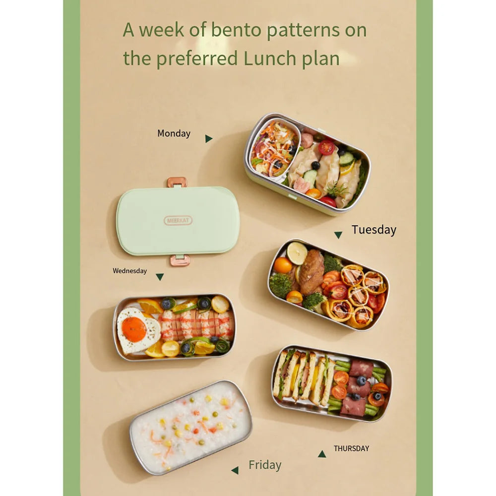 Elektrische Lunchbox - Warmhaltefunktion ohne Wasser | Edelstahl