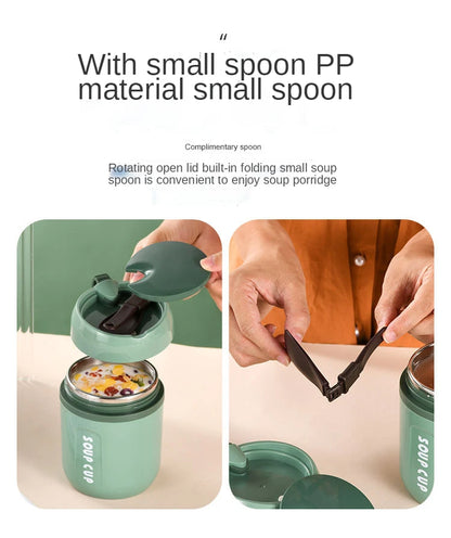 Thermische Edelstahl Lunchbox - Doppelwandig isoliert für Büro & Schule