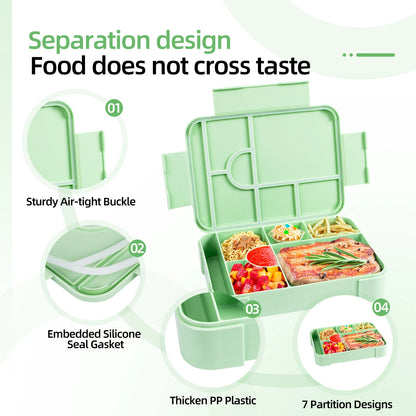 Bento Lunchbox 1330ml - Auslaufsicher mit Fächern für Büro & Schule