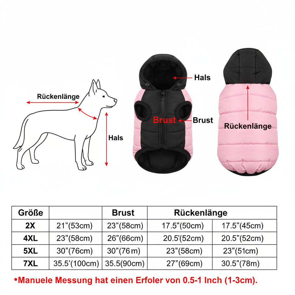 Winterjacke für große Hunde – Wasserdicht für Labrador, Retriever & Bulldogge