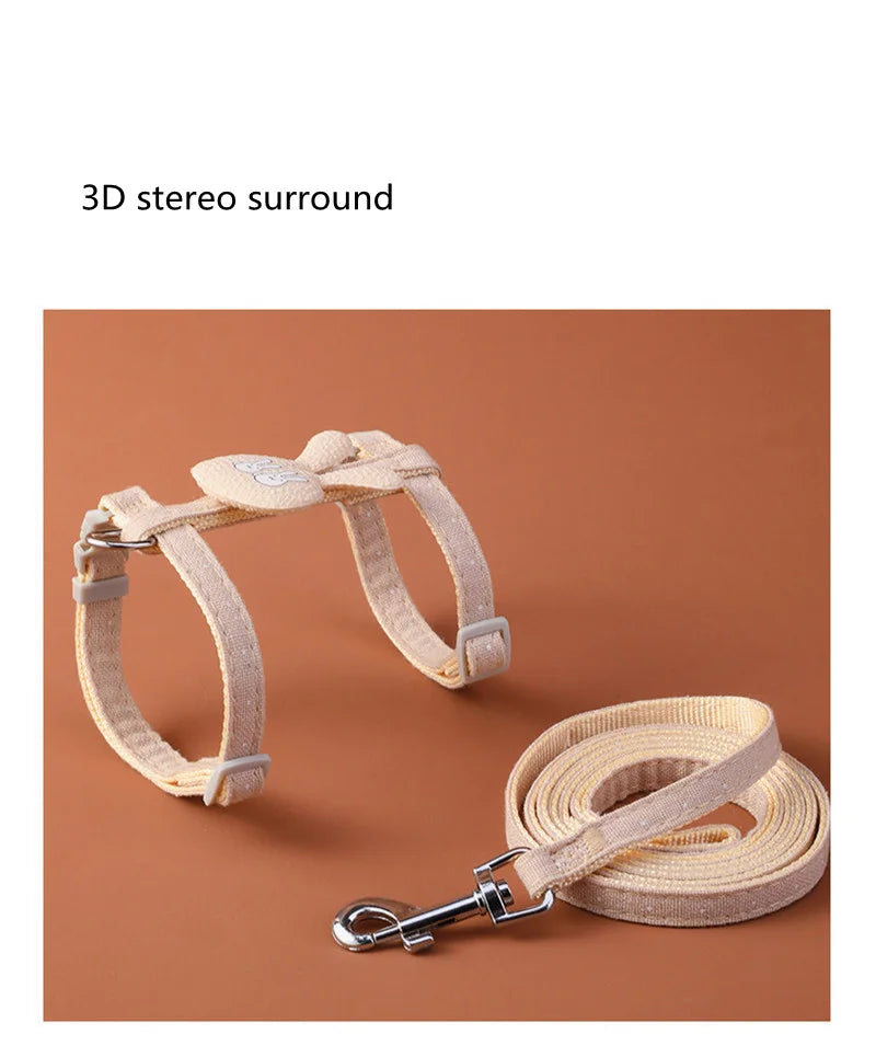 Verstellbares Katzengeschirr mit Leine – Cartoon-Design für Kätzchen & Welpen