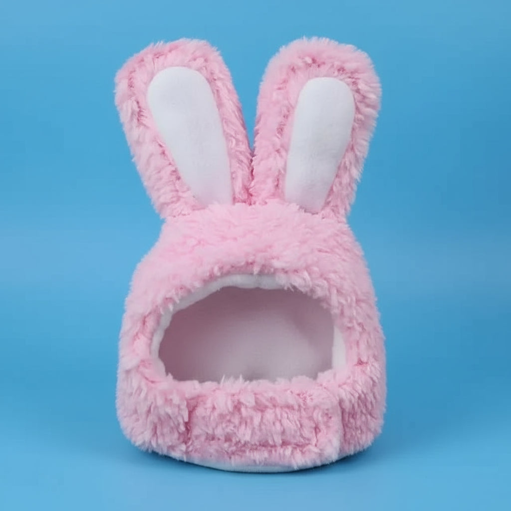 Katzen & kleine Hunde – Plüsch-Hasenohren Mütze, verstellbar