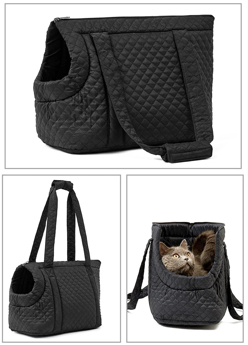 Haustier-Handtasche Katzen - Gesteppte Schultertasche für Herbst & Winter