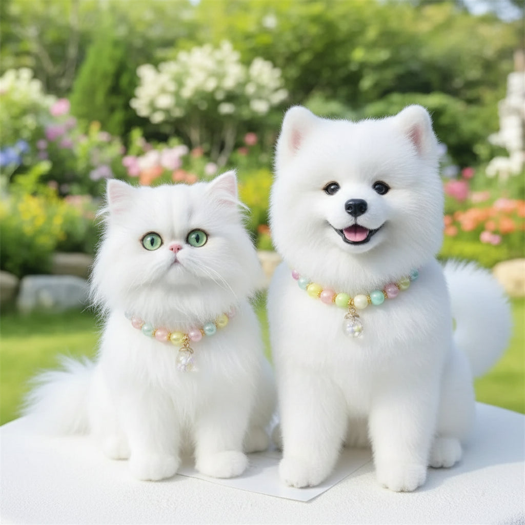 Buntes Perlen-Halsband für Hunde & Katzen – Handgefertigt, verstellbar & edles Design
