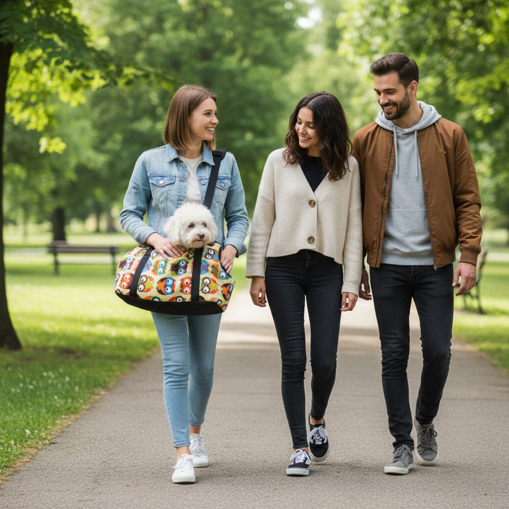 Bolsa bandolera portátil para perros y gatos pequeños: bandolera transpirable con diseño de sandía