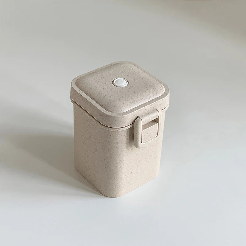 Lunchbox 1100ml Weizenstroh - Bento Box mit Löffel & Stäbchen