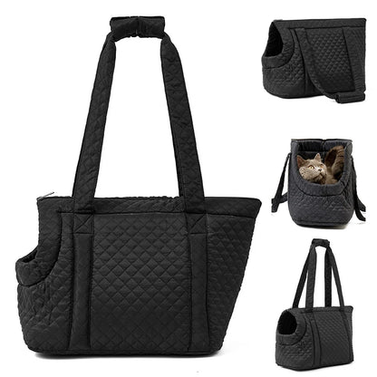 Haustier-Handtasche Katzen - Gesteppte Schultertasche für Herbst & Winter