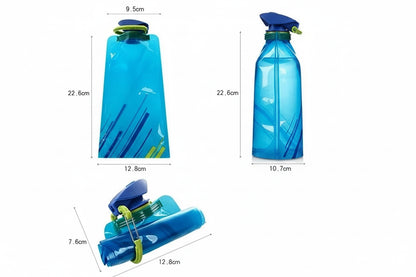 Faltbare Wasserflasche 700ml - Ultraleicht & Platzsparend für Sport, Outdoor & Reisen