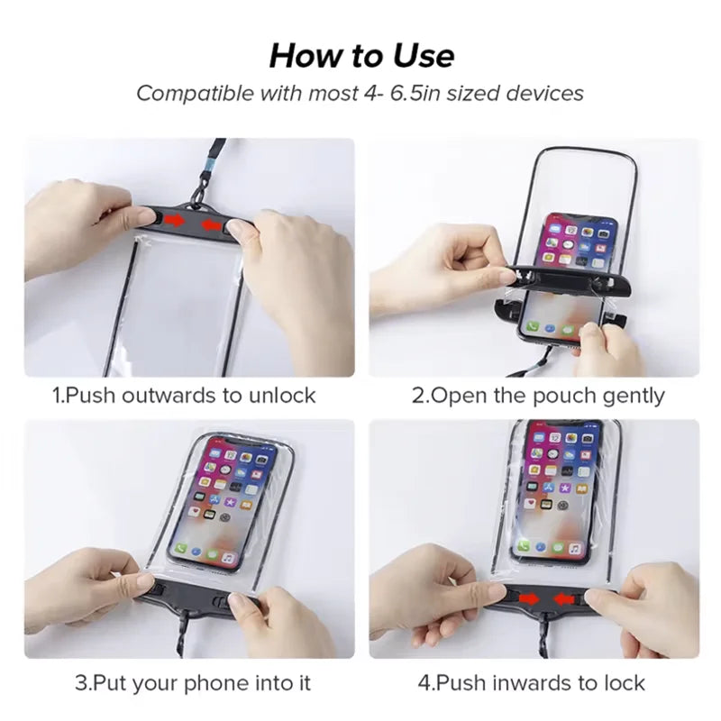 Wasserdichte Handyhülle mit Airbag – Schwimmen & Wassersport (iPhone/Samsung)