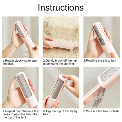 2-in-1 Pet Hair Remover Lint Roller - Reusable &amp; Self-Cleaning for Clothes &amp; Furniture