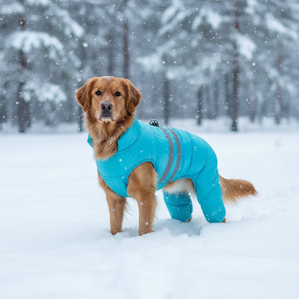 Wasserfeste Winterjacke für Hunde – warm, reflektierend & winddicht