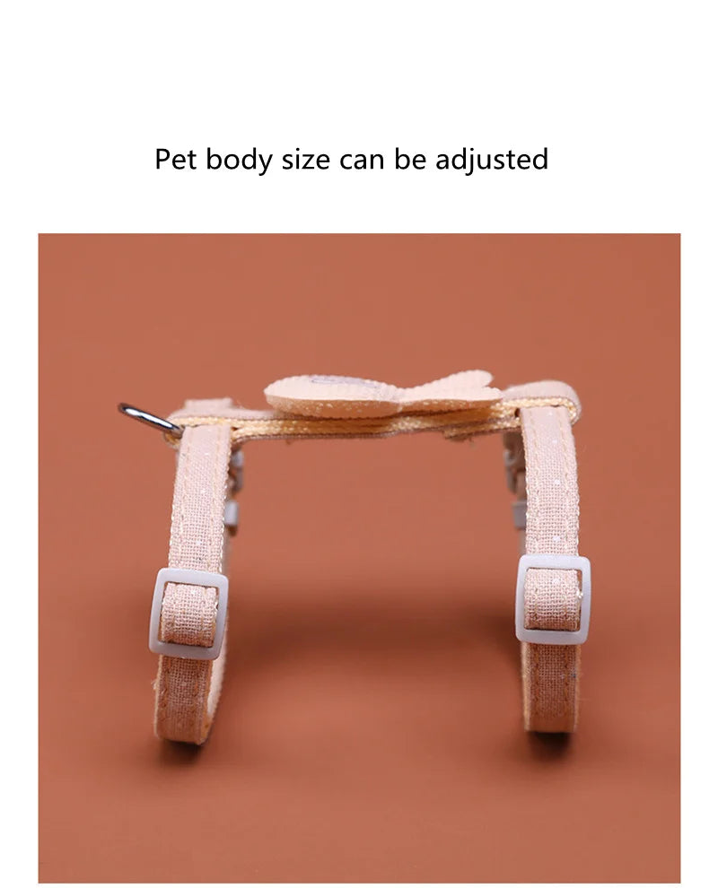 Verstellbares Katzengeschirr mit Leine – Cartoon-Design für Kätzchen & Welpen