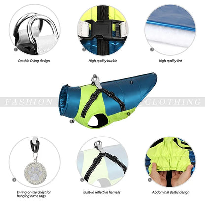 Wasserdichte Winterjacke für Hunde – warm, reflektierend & winddicht – ideal für Französische Bulldoggen & Chihuahua