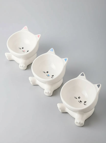Erhöhter Katzen-Keramiknapf – ergonomischer Futternapf für Katzen & kleine Hunde