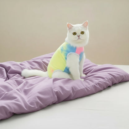 Gestreifte Schutzhose für Katzen und kleine Hunde – Atmungsaktive Baumwolle, komfortabler Sitz, ideal nach OP oder Sterilisation