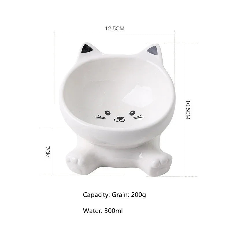 Erhöhter Katzen-Keramiknapf – ergonomischer Futternapf für Katzen & kleine Hunde