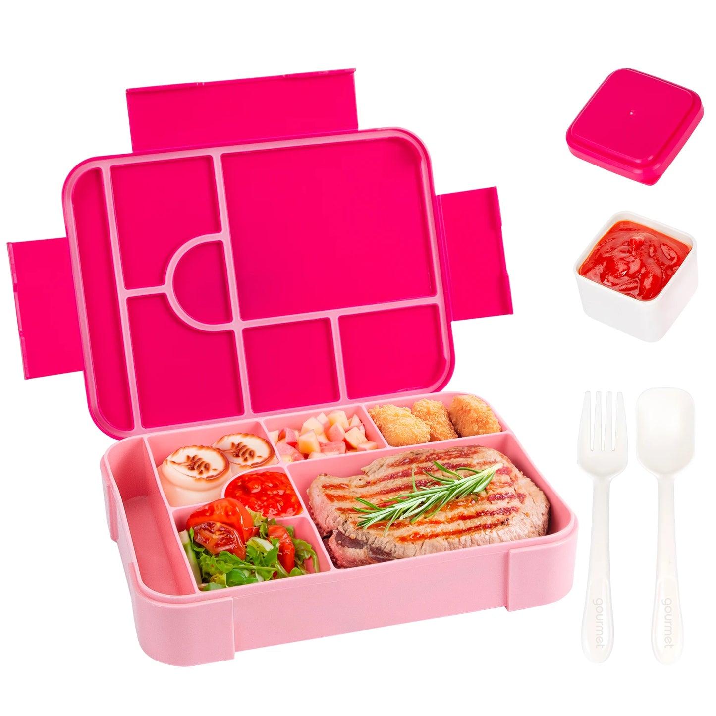 Bento Lunchbox 1330ml - Auslaufsicher mit Fächern für Büro & Schule