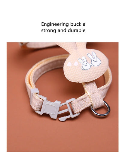 Verstellbares Katzengeschirr mit Leine – Cartoon-Design für Kätzchen & Welpen