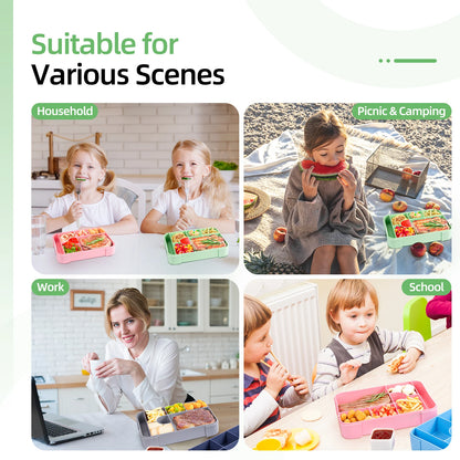 Bento Lunchbox 1330ml - Auslaufsicher mit Fächern für Büro & Schule