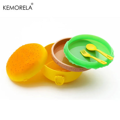 Lonchera creativa de doble capa con aislamiento para hamburguesas, portátil, apta para uso alimentario, para estudiantes y niños, apta para microondas.