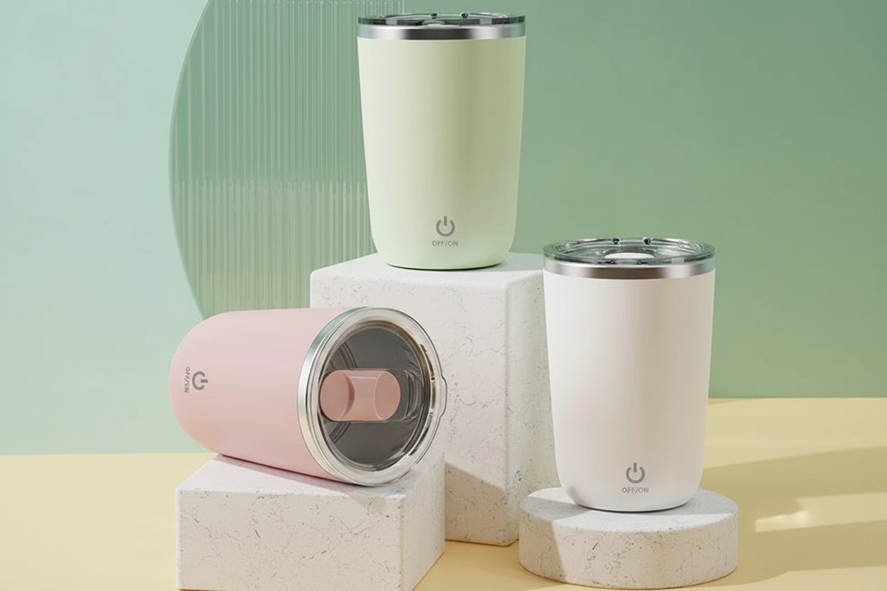 Elektrischer Selbstrührender Kaffeebecher 350ml – Automatisch, wiederaufladbar & magnetisch